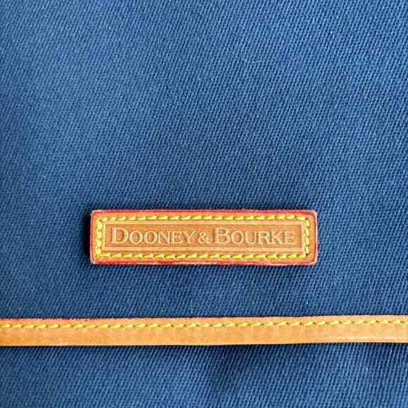 DOONEY & BOURKE NAVY BLUE FABRIC CROSSBODY PURSE FRONT FLAP INTERIOR POCKET - Picture 3 of 8